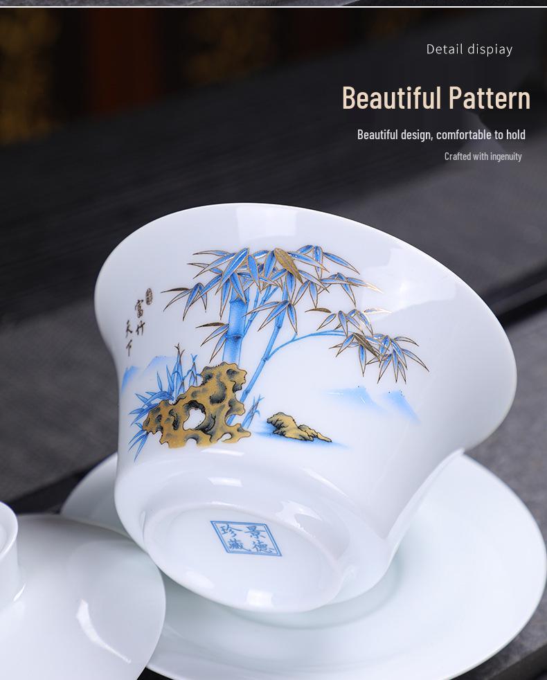 Panda Gaiwan Chinese Porcelain Tea Set - Elegant Gift