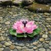 Solar Pond Fountain Lotus Floating Bird Bath Powered Garden with Interchangeable Nozzles for Patio Yard Decor