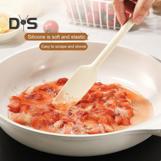Silicone Jar Spatula for Scraping Spreading Long Handle Rubber Scraper for Jars Bottles Heat Resistant BPA Free Silicone Utensil for Home Kitchen