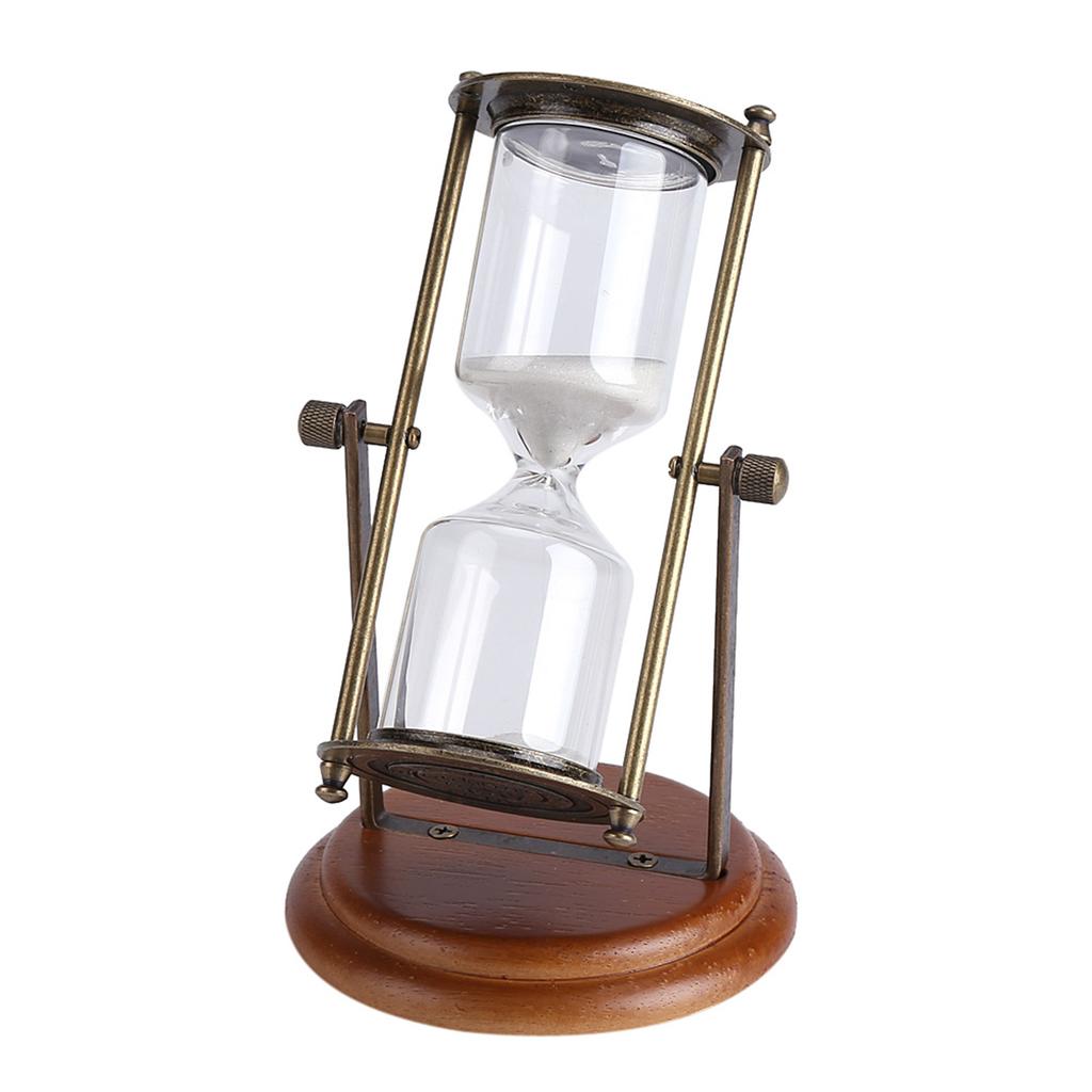 15 Minutes Metal Rotating Sand Glass Timer Clock Hourglass Table Ornament Home Decor Gift