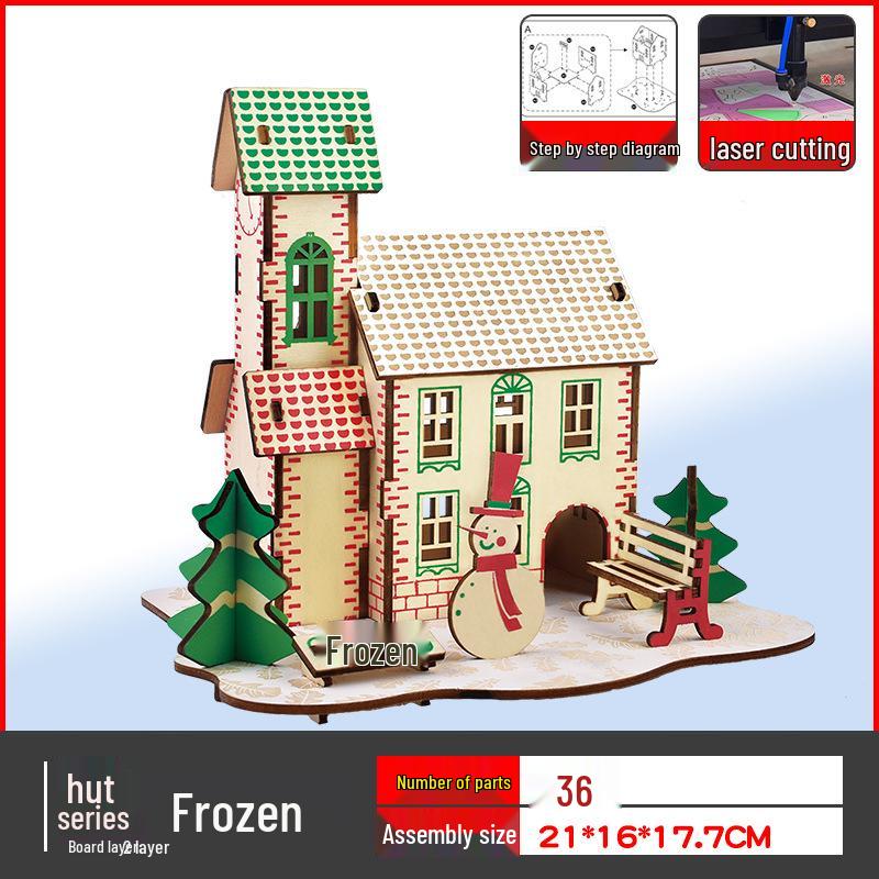 

Зимняя лунная песня 3D деревянная модель-пазл