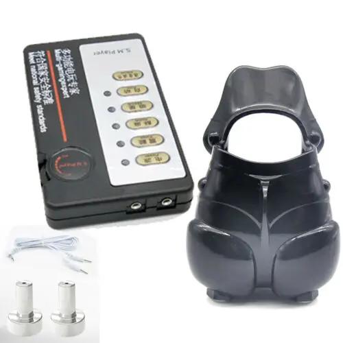 Manyjoy Second-generation Electro Shock TPR Cock Cage Penis Stimulate Ball Stretcher Scrotum Bondage Power Supply Bondage Male