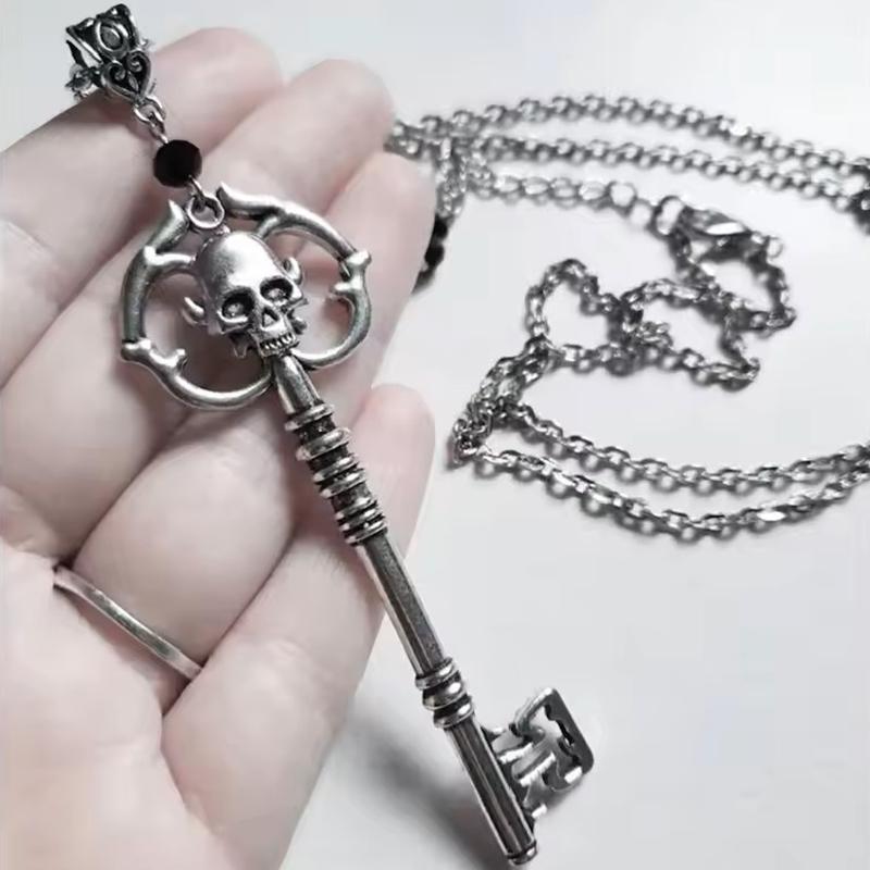 Antikk Skjelett Nøkkel Anheng Halskjede Kreativitet Anheng Sjarm Uttrykk Punk Smykker Nyhet Grunge Gotisk Halloween Gave