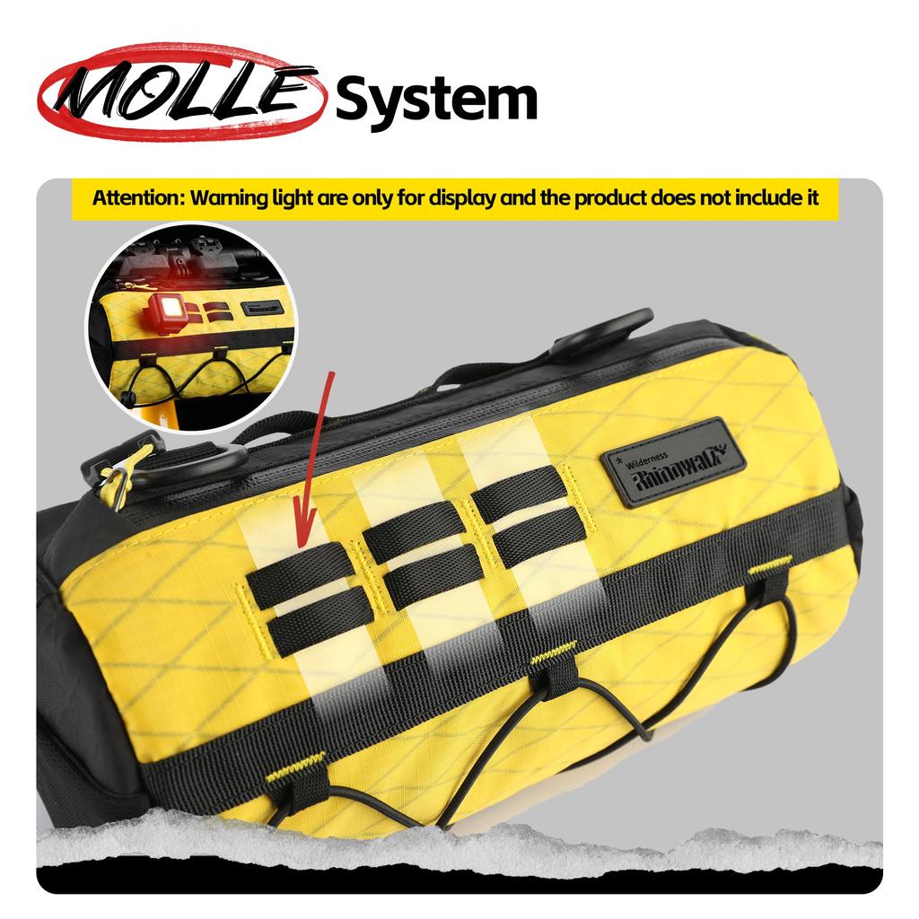 Rhinowalk Waterproof Bicycle Handlebar Bag, Front Bicycle Bag with Frame Storage, Roll Bag, Mountain Bike Commuter Shoulder Bag, Professional Cycling