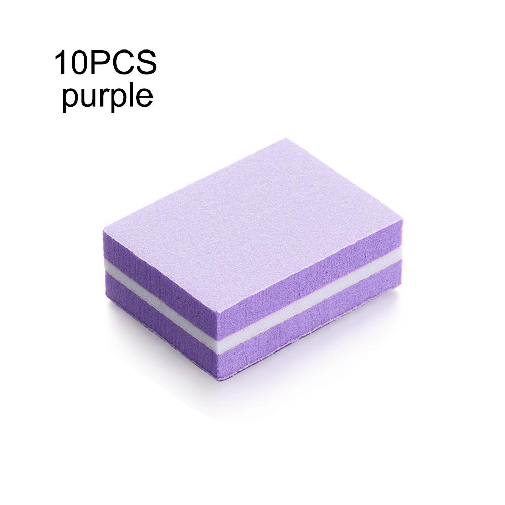 10PCS Mini Nail Files Polishing Blocks Colorful Double-sided Sponge Nail Polish Sanding Buffer Strips Nail Care Manicure Tools