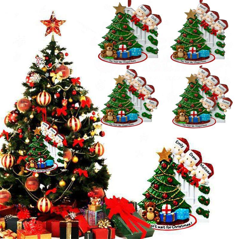 Beautiful Resin Christmas Tree Hanging Ornaments For Family Of 2-7 People