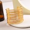 Vintage Hyperbolic Layered Gold Plated Wide Wire Bracelet Cuff Bangle for Women Exaggerated Wrist Wrap Bangle Hand Zircon Gift