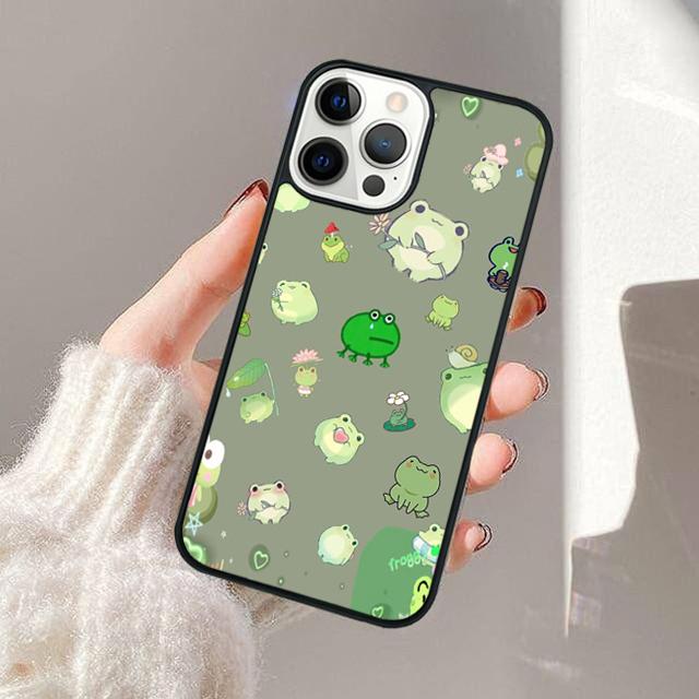 Kawaii Frog Mushroom Phone Case For Apple iPhone 17 Air Pro Max Plus Coque For iPhone 17 Air 14 15 16 13 12 Max Cover