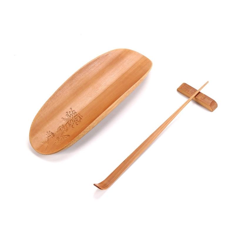 Traditional Chinese Teas Ceremony Set 3 Bamboos Tool With Intricate Carvings For Precise Brewing Family Gatherings And Cultural Display