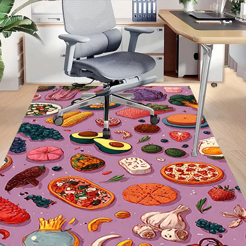 1PC Food Patterns Anti-slip Carpet, Suitable for Office, Bedroomand Playrooms. It Can Also Be Used As a Sofa Footrest cover-R90