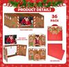 10 Pack Christmas Gingerbread House Greeting Cards Gift (10 Cards + 10 Envelopes) Tri-Fold Double-Sided Holiday Party Decoration Cards