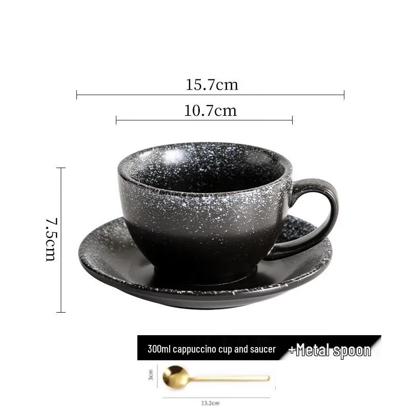 Qiwei Ceramic Latte Art Cup & Saucer Set