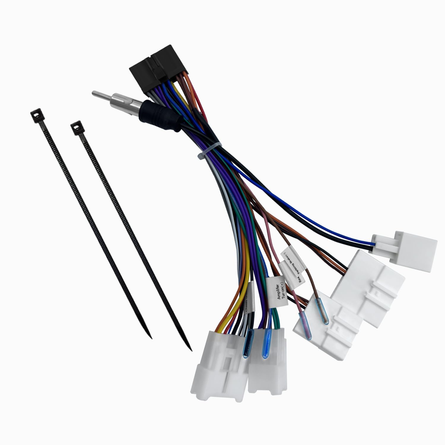 

OTORAM compatible replacement audio wiring harness for Toyota and Includes car antenna and steering wheel audio control Daihatsu, 10P/6P. adapter.