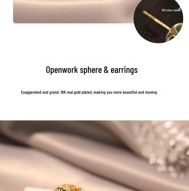 2023 Stylish Hollow Ball Earrings: Exaggerated, High-End Ancient Style for Women
