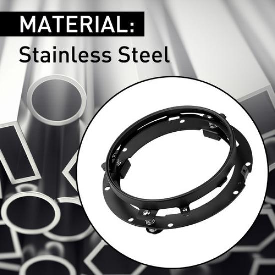 7" Round Headlight Mounting Brackets Replacement for 07-18 Jeep Wrangler JK