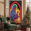 Christmas UV Fluorescent Door Banner/cover Background/holiday Party Decoration/Christmas Decorative Hanging Cloth