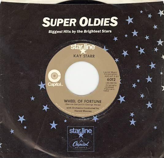 7inch Record KAY STARR - Wheel Of Fortune  6012 Capitol Records US Jazz Used