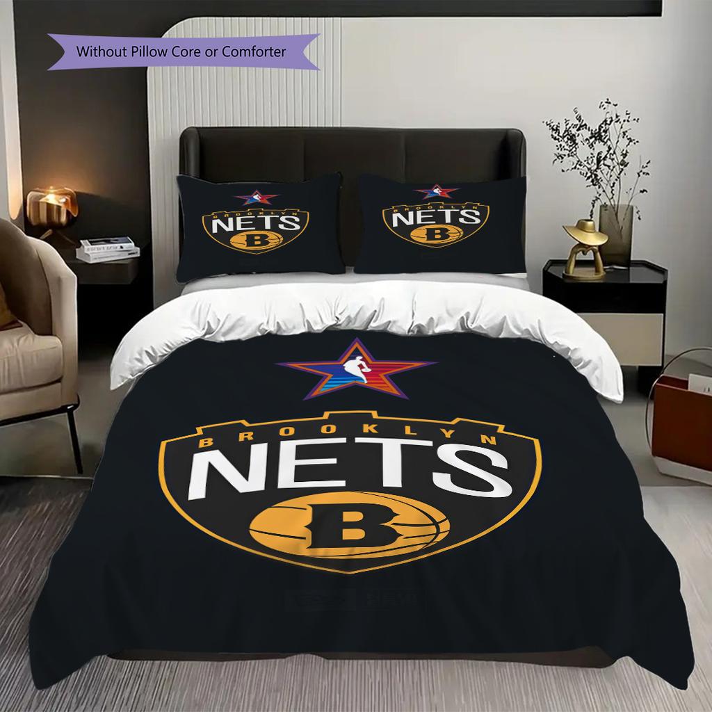 Brooklyn Nets Basketball Spirit Bedding(1 * duvet cover + 2 * pillowcase, without core)Bedding set Soft and comfortable Christmas birthday gift
