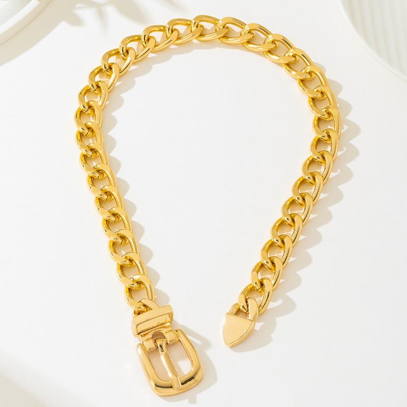 

Meier Stylishhip hop casualsense of design cold style metal belt buckle women s jewelry necklace золотой