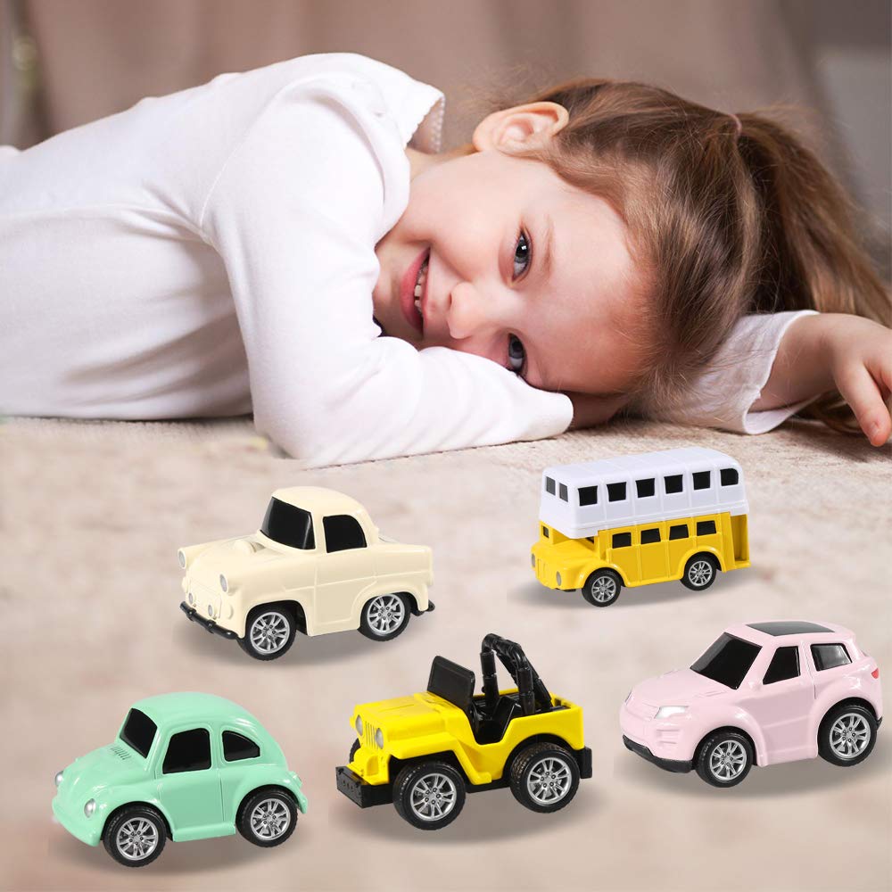 Sada 8 kusů autíček, mikrostrojů, mini autíček odlévaných pod tlakem, sada autíček z lehkých slitin Dárky pro batolata Chlapci Dívky, věk 2 3 4 +