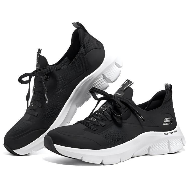 Skechers Go Series Comfortable Shock Absorbing Durable Low Top Casual Shoes Women Sneakers Black 149887-BKW