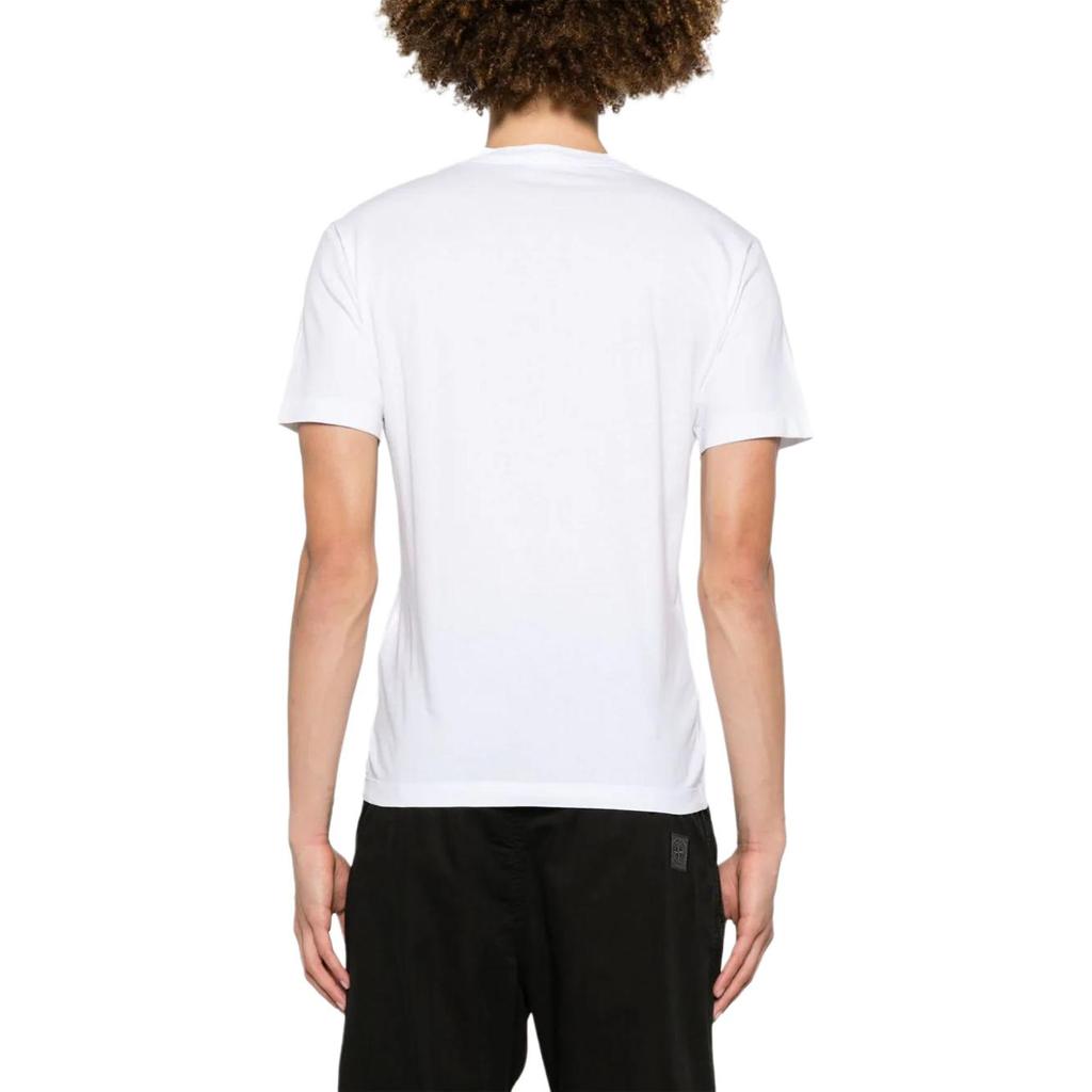 STONE ISLAND Ss24 Letter Pattern Printed Crew Neck Fitted Short Sleeve T-Shirt Men T-Shirt White 80152NS83-V0001