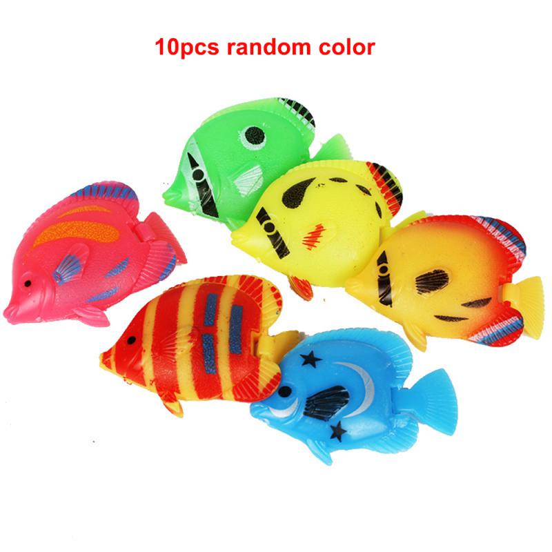 

10 шт. Пластиковые маленькие поддельные тропические рыбки для аквариума, имитирующие яркий ландшафтный декор, плавающие искусственные рыбки, товары для животных