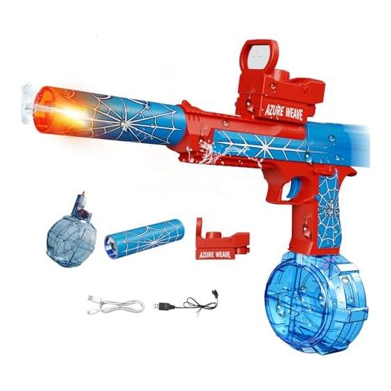 Tecnock Electric Water Gun, Strongest Electric Water Gun, Powerful Water Gun, Rapid Fire, Water Play Toy, For Children, Luminous, Leakproof, Outdoor,