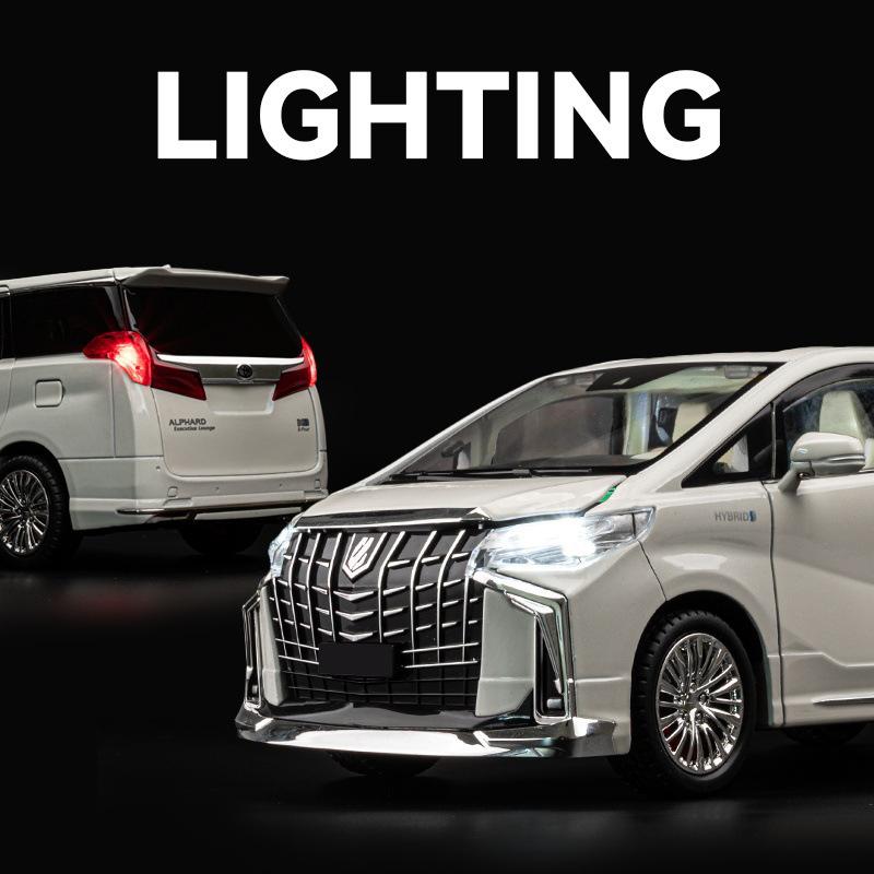 1/18 Toyota Alphard MPV Alloy Die Cast Toy Car Model Sound and Light Children's Toy Collectibles Birthday Gift