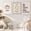 Zákon přitažlivosti Tisk Boho Art Quote Manifestation Plakát na plátně Všímavost Sebeláska Samostatná péče Terapie Nástěnná malba Dekor Bez rámu