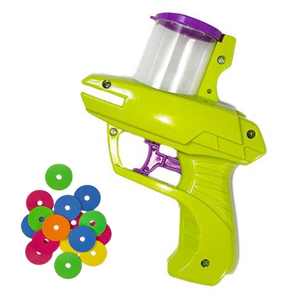 utdoor Game Foam Disc Gun Toy for Kids, Flying Disc Shooting Launcher, Double Parent-Child Interactive Children Toy