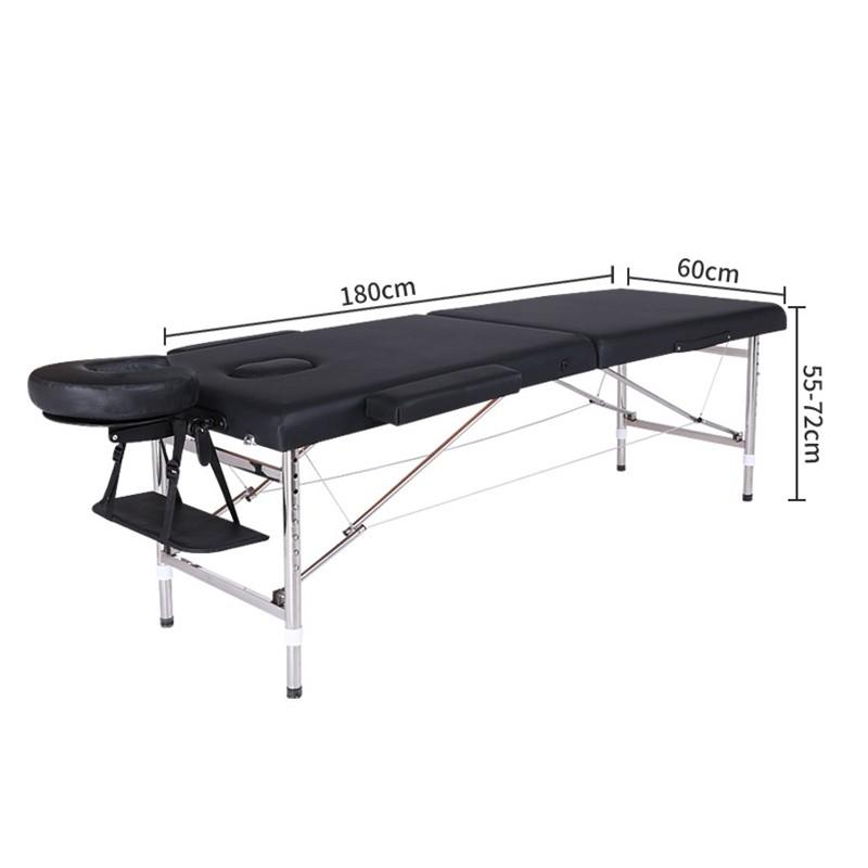 

Портативная массажная кровать, регулируемая по высоте спа-кровать, профессиональная складная многофункциональная физиотерапевтическая кровать для салонов красоты 【Upgrade】Black A Set