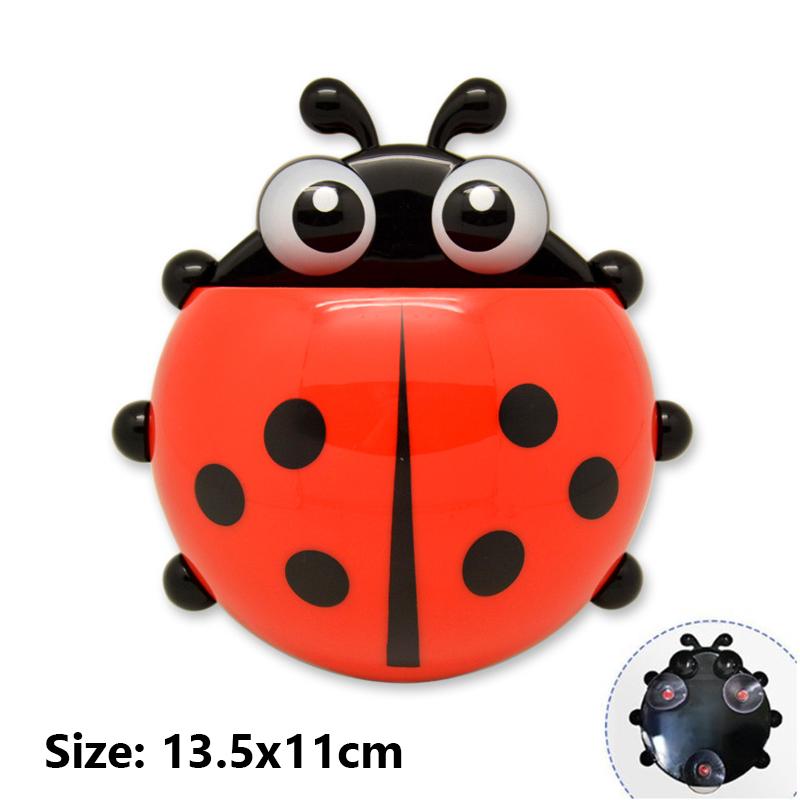 

2 шт. держатель для зубной щетки в виде божьей коровки, милый мультяшный держатель для зубной щетки и зубной пасты в виде животного, настенные держатели на присосках, стойка для детского контейнера-органайзера 1 PC