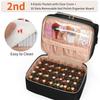 Double Layer Nail Polish Organizer Bag Travel Case Large Capacity Nail Tech Kit Holds 60 Bottles Makeup Bag Nail Care Tool
