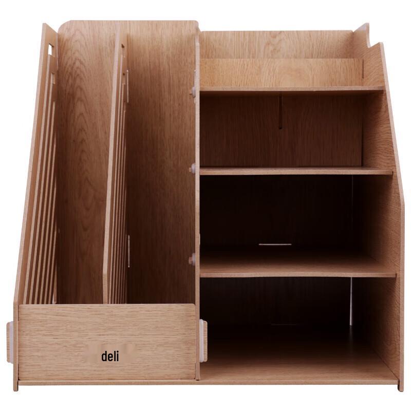 Deli 9842 Multi-functional Wooden Desktop Organizer
