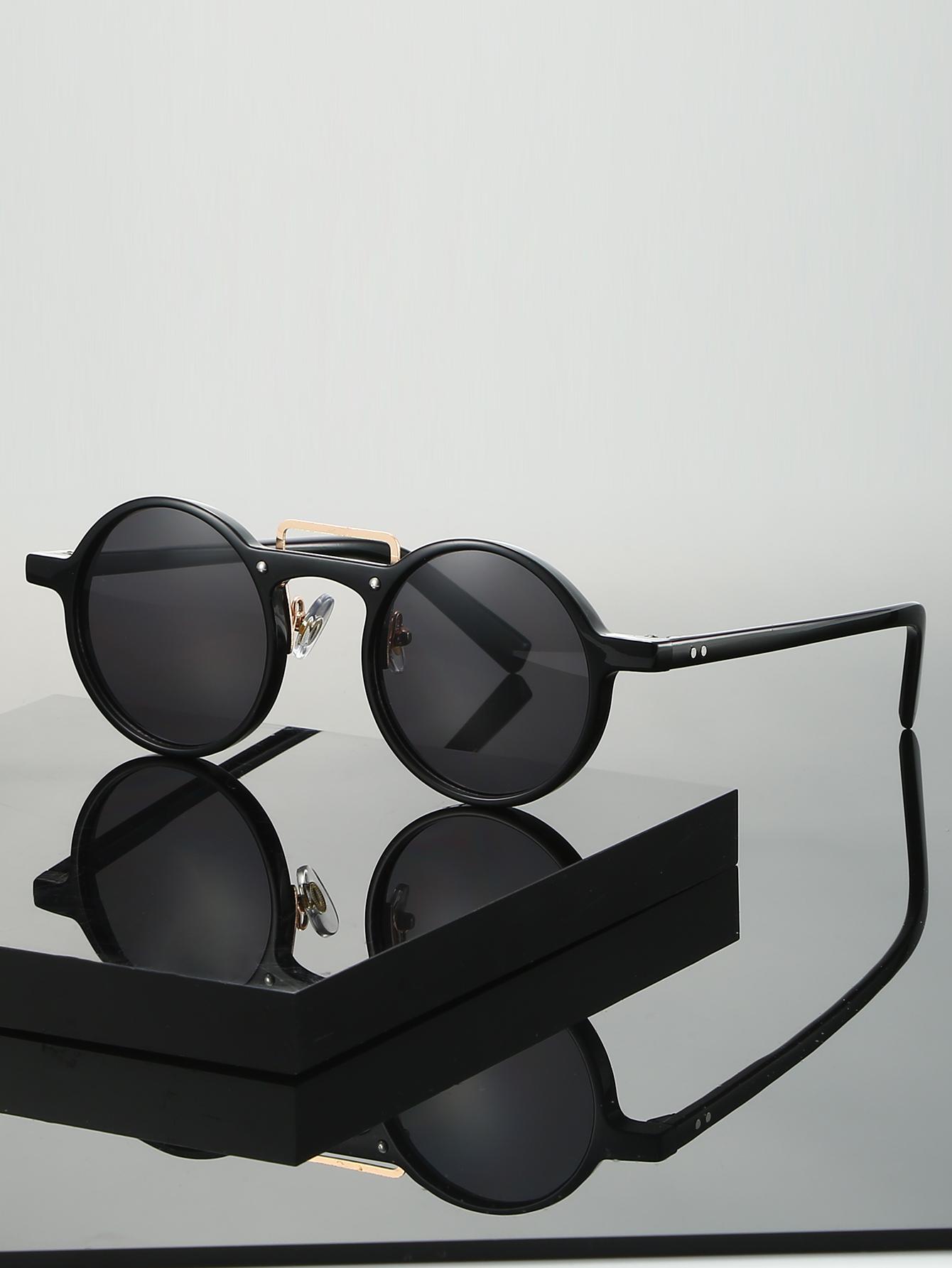 1Pc Fashionable Round Glasses Retro Stylish Simple and Fashionable Single Product Glasses Fashionable Wear Daily Casual