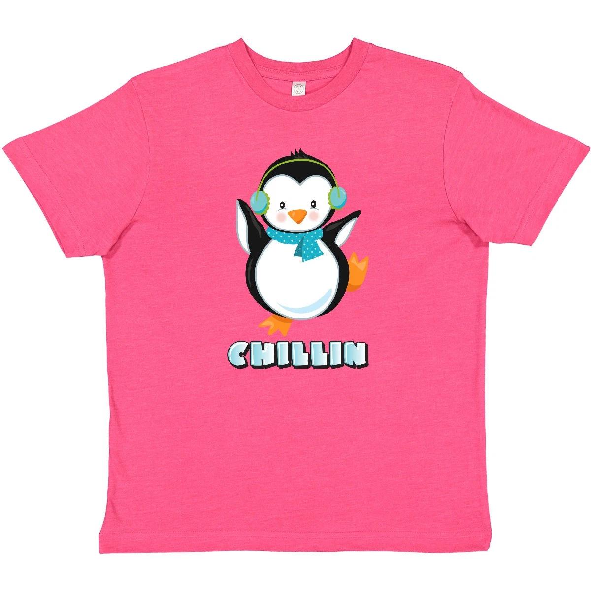 Inktastic Chillin Penguin Youth kids boys T-Shirt Cute Funny Chill Chilling Just Arctic 100
