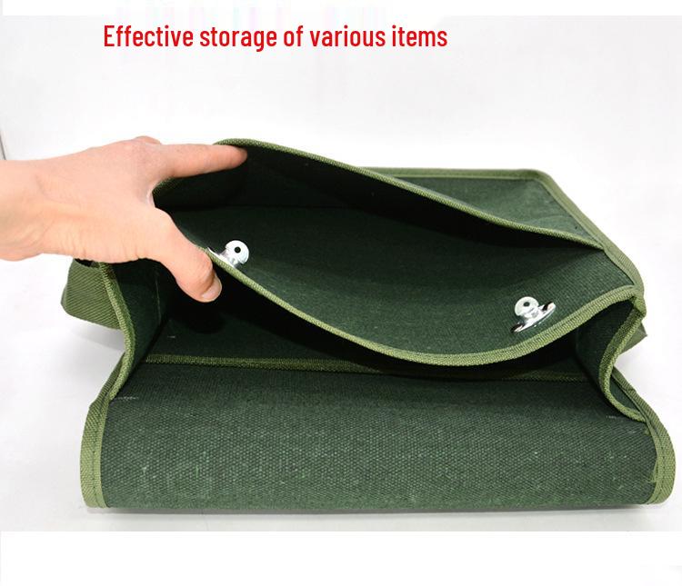Thickened Canvas Tool Bag: Large, Wear-Resistant, Multifunctional Carpenter and Electrician Crossbody Pouch.