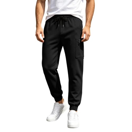 Men's Plus Size Cargo Jogger Pants with Multiple Pockets for Fall Winter