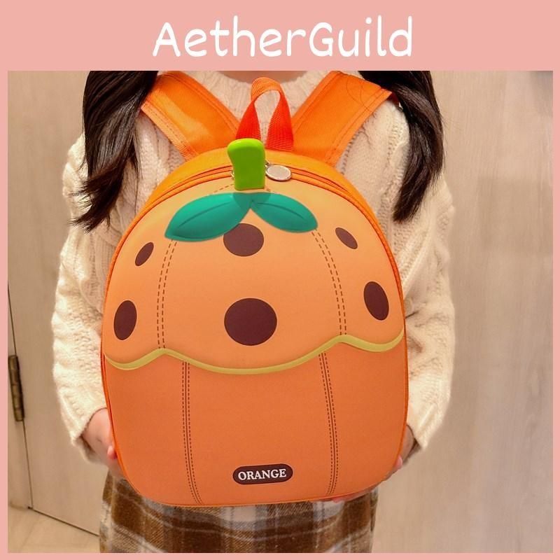 Letter Cherry Fruit Pattern Kids Kindergarten Backpack For School Travel Use