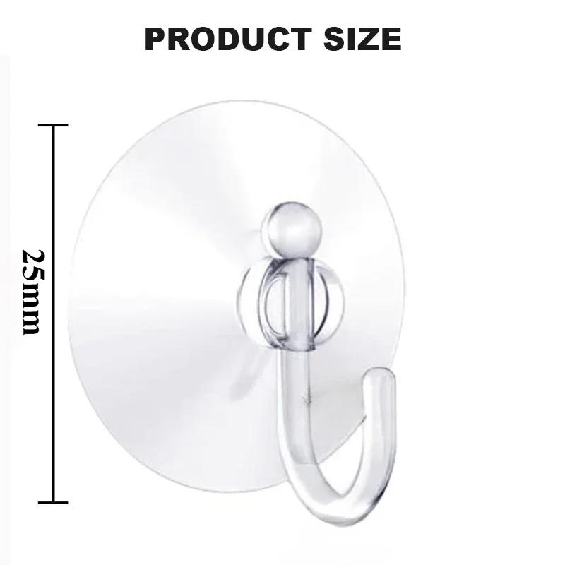 5/10/20pcsProfessional Transparent Suction Cup Plastic Hook for Bathroom and Kitchen Tiles