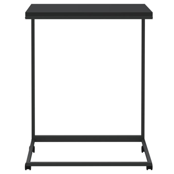 VidaXL Table d'appoint avec roues Noir 55x35x70 cm Bois d'ingénierie 343101