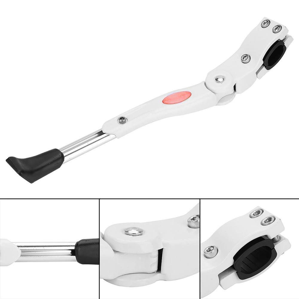 White Bike Kick Stand Adjustable Single-Side Kick Stand for 16" 20" 24" 26" Bikes Bike Cycling