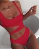 European & American Women's Sexy Slimming One-Piece Solid Color Bikini Swimsuit