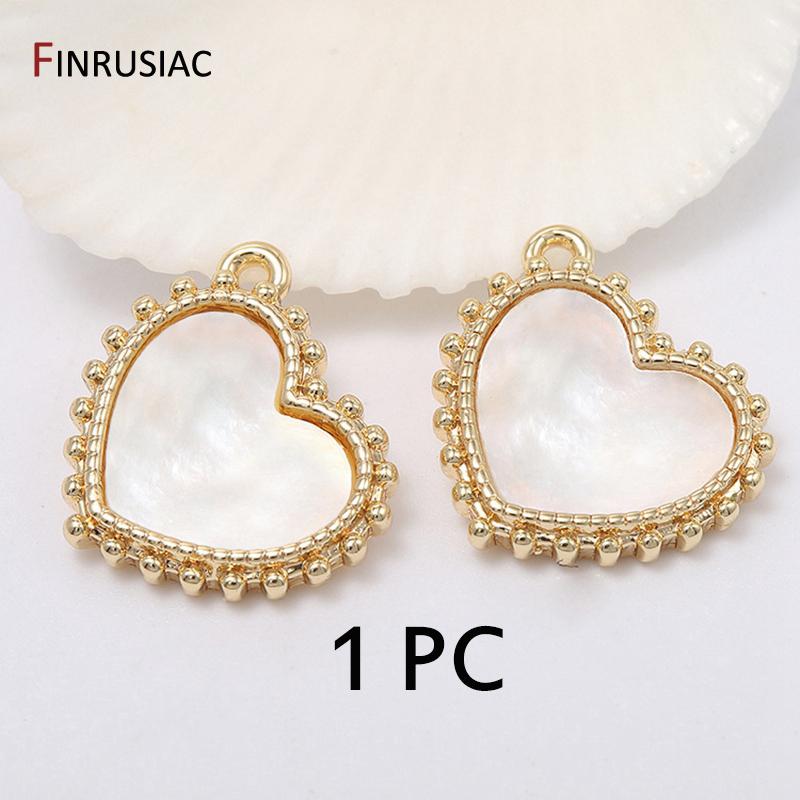 

Handmade DIY Making Earring Charms and Pendants Gold Plated Shell Heart Charms Make Necklace Bracelets