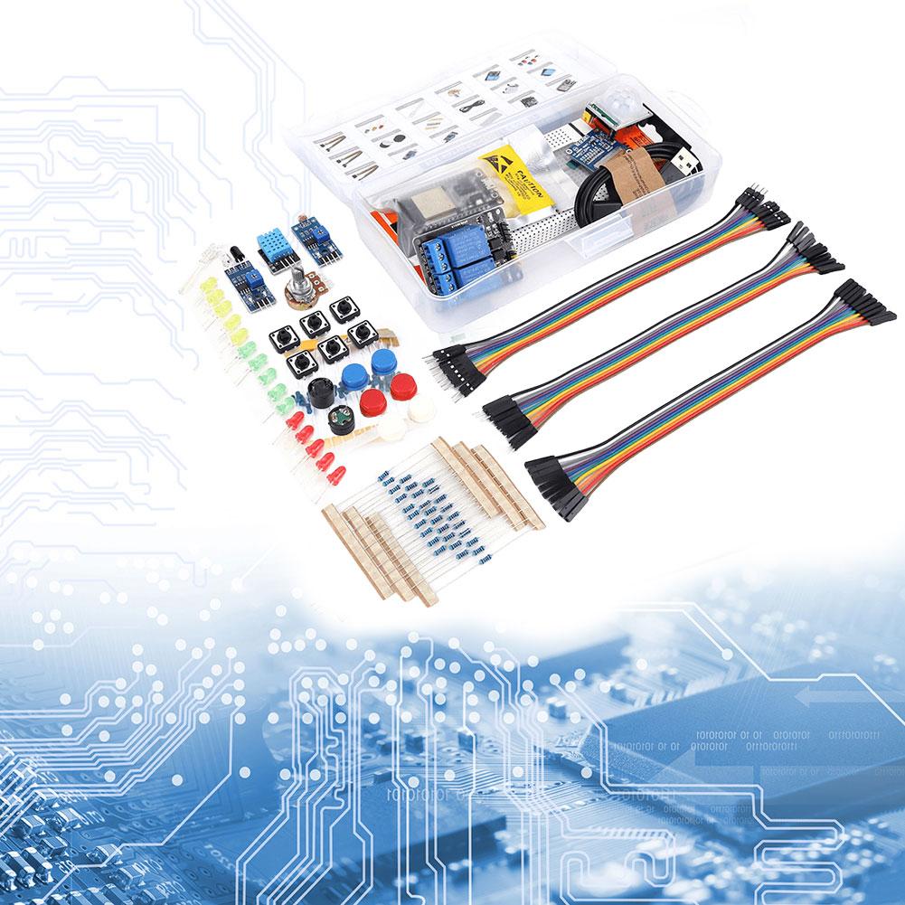 Basis-Einsteiger-Kit für ESP32 ESP-32S WIFI I OT Entwicklungsplatine Lernen Basis-Einsteiger-Kit mit Aufbewahrungsbox Fotowiderstandsmodul