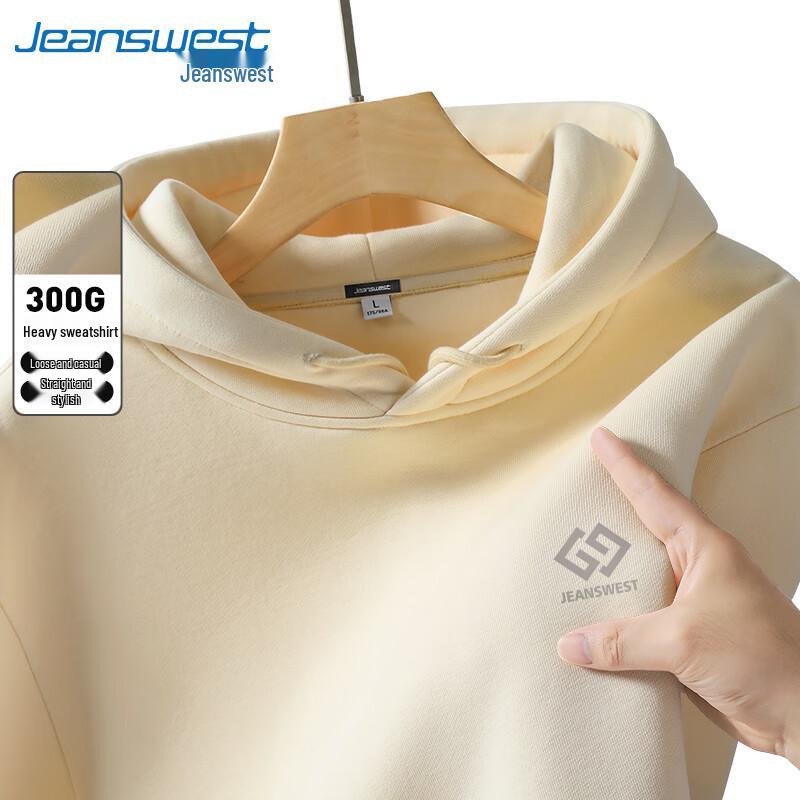 Jeanswest Men's 2025 American Letter Loose Hooded Sweatshirt