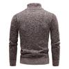 Men's Autumn Winter Plus Velvet Thick High Neck Sweater: European American Fashion Long Sleeve Warm Knitwear Pullover.