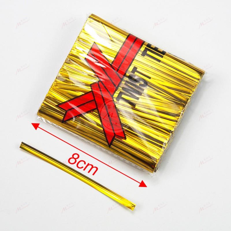 

8cm Wire Tie, Tie Packaging Bag Tightly With Tie Tape One Size золотий