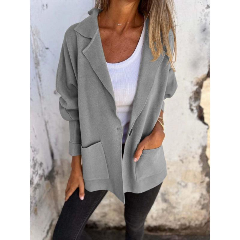 Women S Casual Lapel Pocket Jacket Coat M
